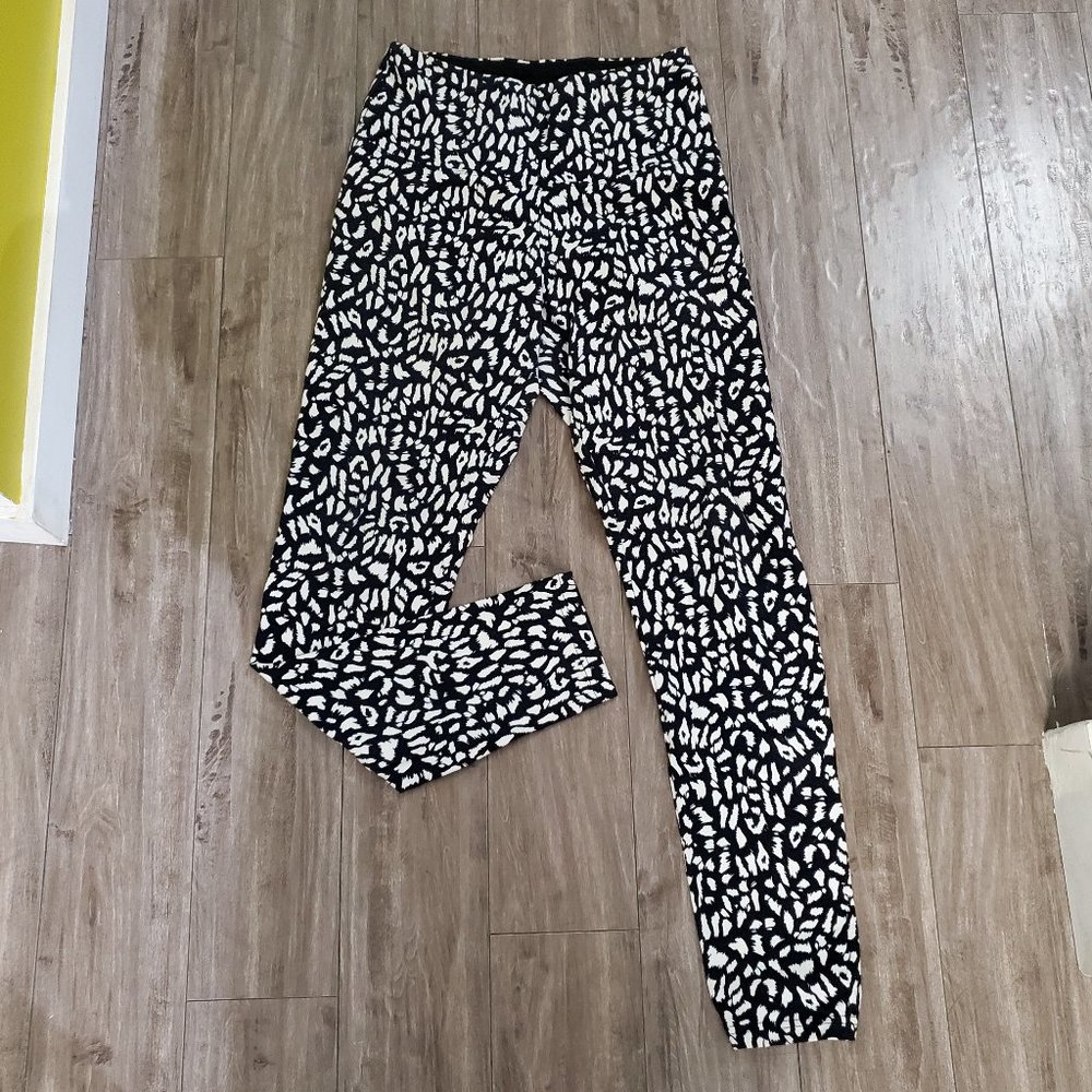 Tribal leggings, navy and white abstract animal print